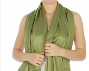 Olive green pashmina scarf - green wedding scarves - olive green bridesmaid gift - green bridal shower favors - light green wedding