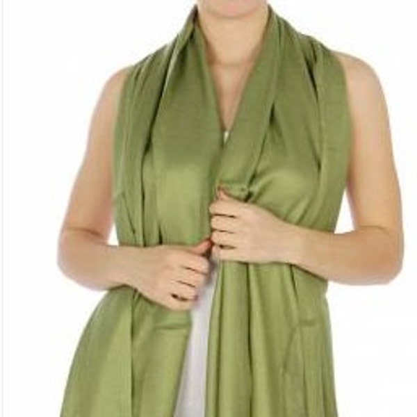 Olive green pashmina scarf - green wedding scarves - olive green bridesmaid gift - green bridal shower favors - light green wedding