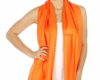 Orange Pashmina - Orange scarf - Orange cover ups - Orange wedding pashmina - Orange bridal favors - Orange wedding favors - Orange shawls