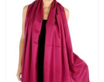 Fuchsia / pink Wedding Pashmina Scarf -  Bridesmaid's gifts - Bridesmaid's scarf - bridal Shawl - party favors
