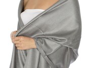 Gray bridesmaid gift scarf - Gray Pashmina - gray wedding favors -gray party favors - gray wedding pashmina