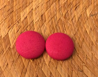 Fuschia stud earrings  - fuschia   button earrings