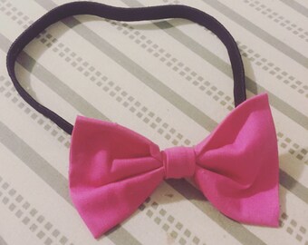 Pink bow tie head band - pink hair accessories - pink hair band - pink bow tie