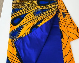 Yellow rain burst african print silk lined head wrap - silk lined head wrap - yellow head wrap