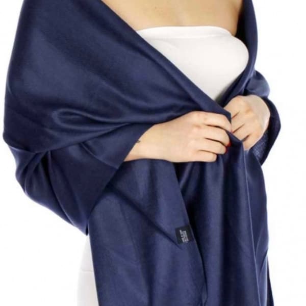 Royal Navy Blue Pashmina Scarf -  Bridesmaid's gifts - Bridesmaid's scarf - party favors - navy blue wedding shawl - navy blue cover ups