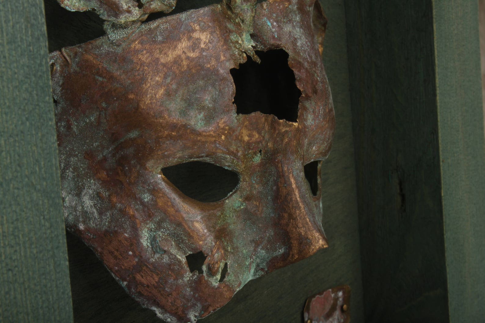 Decorative Bronze Copper Sheet Metal Face Mask With Patina Etsy UK