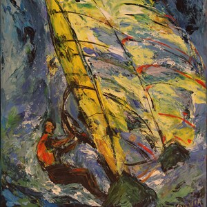 Windswept Wonders - Original Art - Canvas made with a spatula by hand in acrylic paint Relief