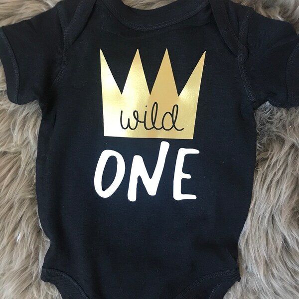 Wild one black onesie *where the wild things are *boy birthday onesie