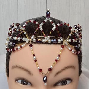 Beaded Ballet Tiara Headpiece for Diana & Acteon, Grand Pas Classique, Esmeralda, Le Corsaire, Pharaoh&#39;s Daughter, Talisman, Nutcracker