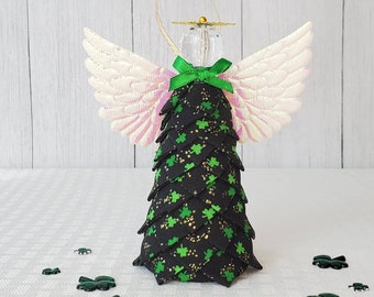 Shamrock Angel Quilted Ornament