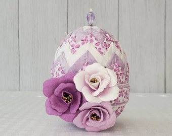 Purple and White Egg Decoration