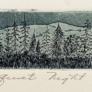 Mary Westring &quot;A Quiet Night&quot; landscape etching