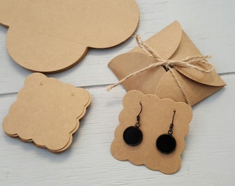 10 Kraft Earring Display Cards Covers