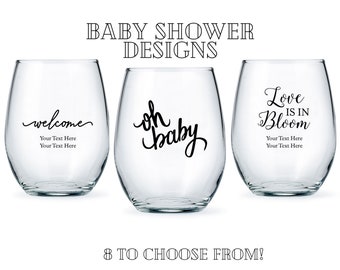 wine glass baby shower favors