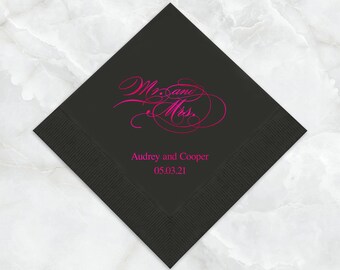 personalized wedding napkins etsy