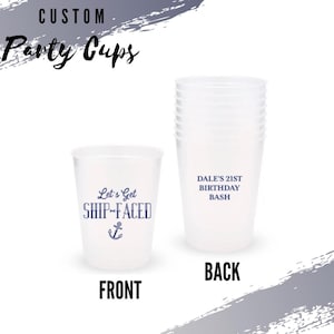 Personalisierte Partytassen - Let&#39;s get Ship-Face - 8er Set Partytassen - Nautisches Thema - 21