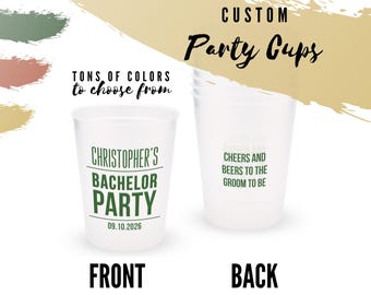 Gepersonaliseerde vrijgezellenfeestbekers - set van 8 stuks van 16 oz. Bekers - gunst vrijgezellenfeest - cadeau stalknecht - cadeau getuige - aangepaste kopjes vrijgezellenfeest
