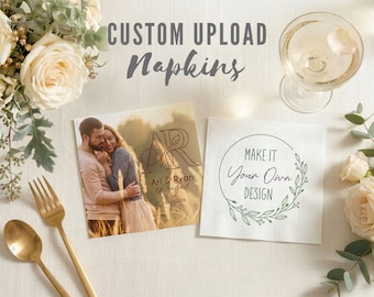 Ontwerpservetten op maat - Cocktailservet met gepersonaliseerde foto - Op maat bedrukt lunchservet met je foto of logo - Bruiloftsservetten