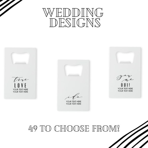 Customized Wedding Favor White Metal Bottle Openers - 49 Designs to Choose From - Custom Unique Wedding Favor - Useful Wedding Favor