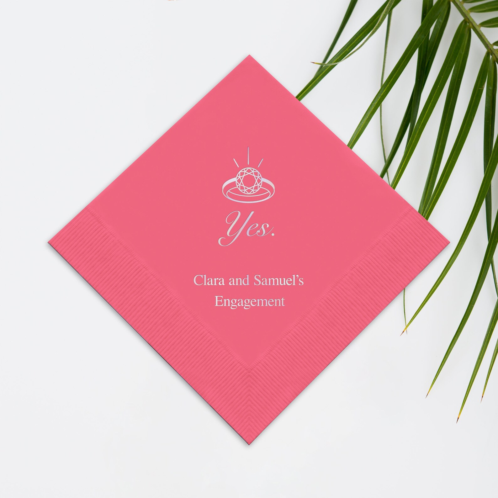 Engagement Ring Printed Napkins Engagement Party Napkin Etsy