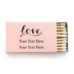 Set of 50 Love Script Matchboxes - Custom Wedding Matchbox ...