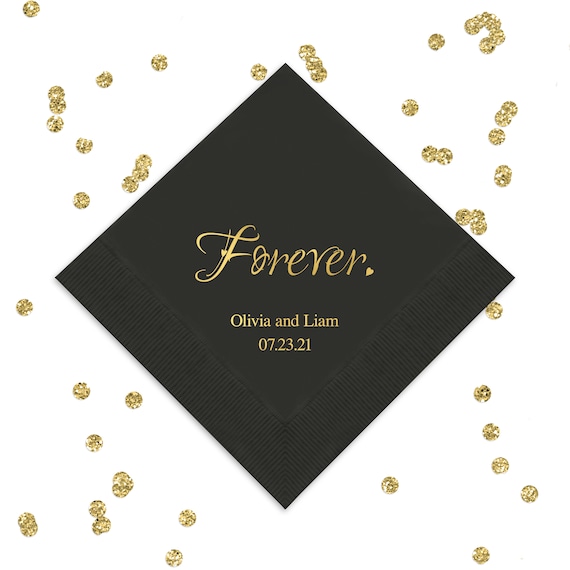 Set Of 100 Wedding Napkins Forever Napkins Printed Napkins Etsy