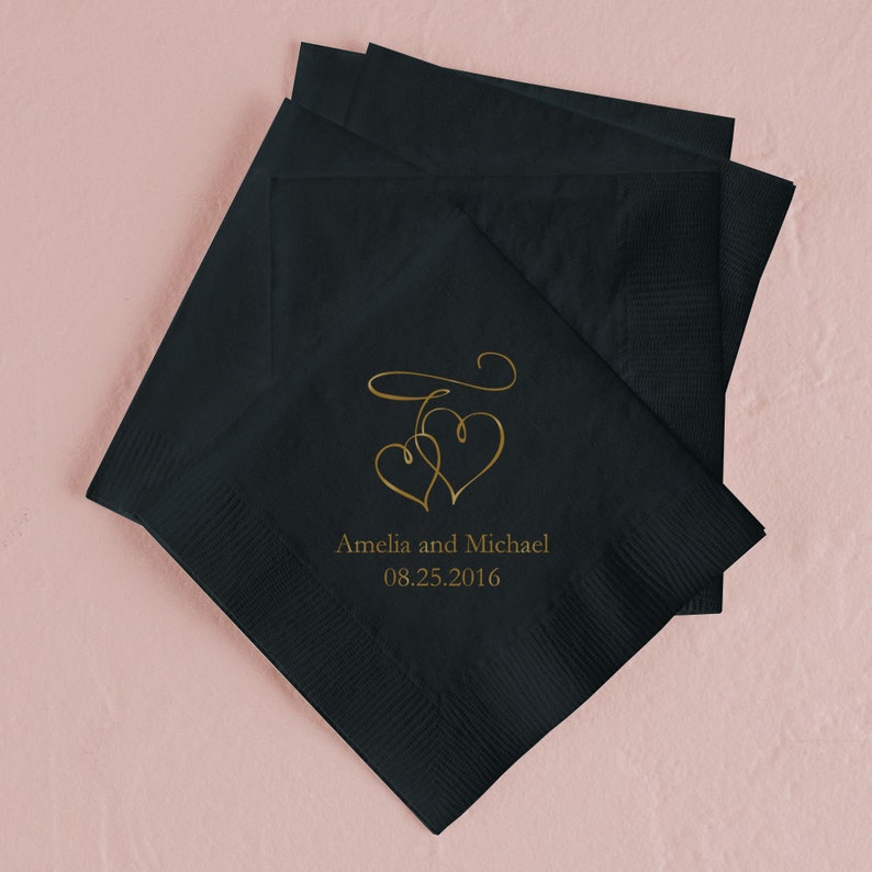 Custom Wedding Napkins Heart Print Napkins Anniversary Etsy Australia