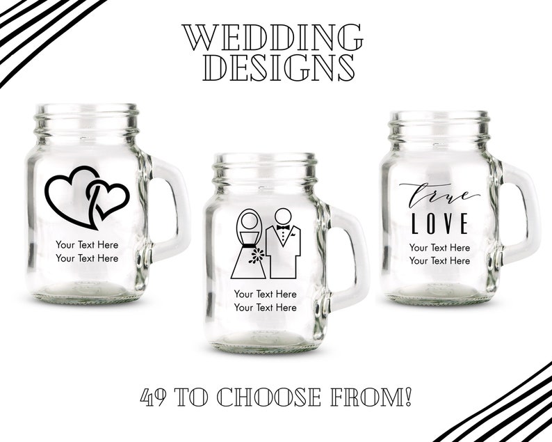 Custom Wedding Favor Mason Jar Shot Glasses 49 Designs to Etsy