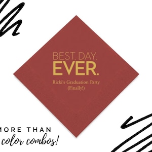 Serwetki ślubne Bold Print Best Day Ever - 50 serwetek ślubnych z papieru koktajlowego - Serwetki personalizowane - Serwetki ślubne - Serwetki z nadrukiem