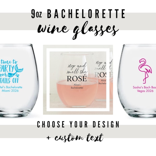 Copas de vino pequeñas sin tallo personalizadas para despedida de soltera - 44 opciones de diseño - Copa de vino personalizada - Recuerdo personalizado para despedida de soltera - Fin de semana de chicas