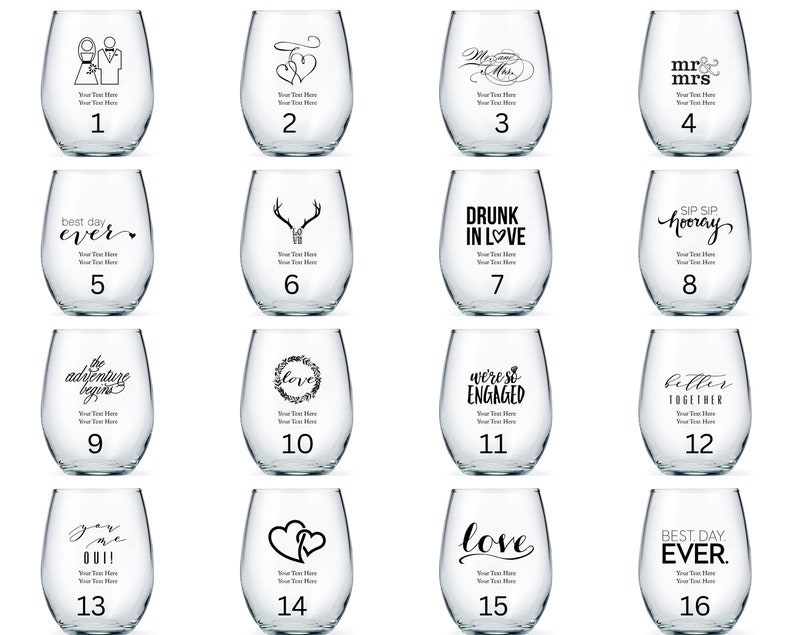 Personalized Large Wine Glasses Custom Glassware Wedding Etsy