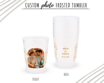 8PCS Personalized Party Cups - Any Logo or Any Photo Party Cups - 16oz Shatterproof Party Cups - Wedding Cups - Party Decoration - Favor
