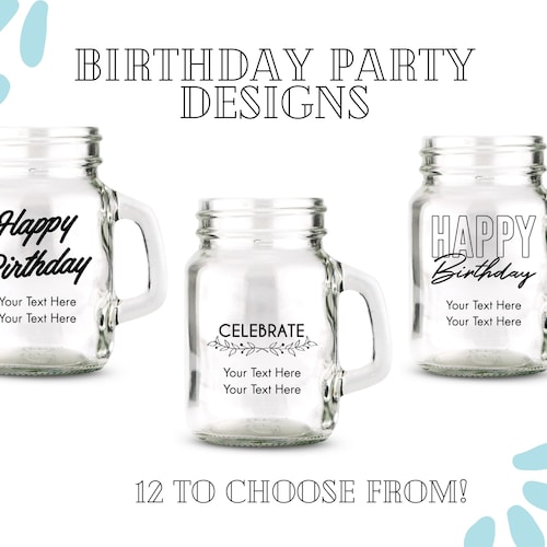 Custom Birthday Party Shot Glasses 12 Designs to Choose From Etsy Canada