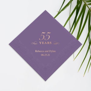 Tovaglioli personalizzati per il 55° anniversario - Tovaglioli per la festa del 55° compleanno - Tovaglioli personalizzati per il 55° anniversario - Set da 50 tovaglioli - Tovaglioli da cocktail