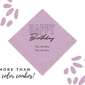Custom Happy Birthday Napkins - 50 Personalized Birthday Napkins - Milestone Birthday - 50th Birthday - His Birthday - Her Birthday