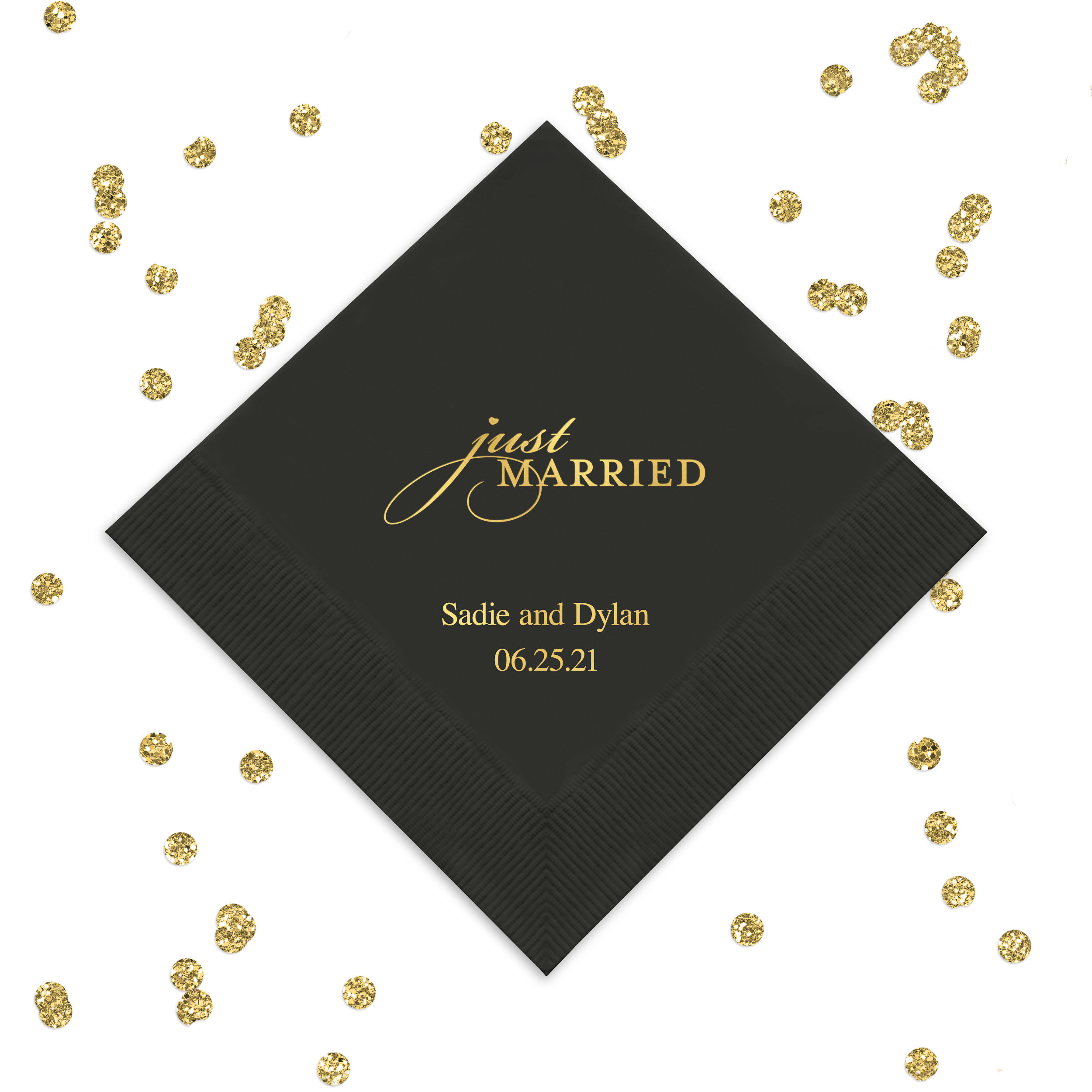 Just Married Design Wedding Napkins - Paper Wedding Napkin - Personal…