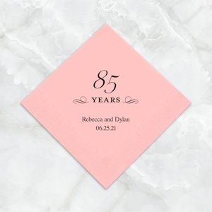 85 Years Personalized Napkins - 85th Birthday Napkins - 85th Anniversary Napkins - 85 Years in Business - Set of 50 Personalized Napkins