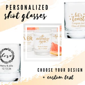 Personalized Shot Glasses - Custom Shot Glasses - Personalized Glassware - Wedding Shot Glass - Birthday Shot Glass - Bridal Shower Favor