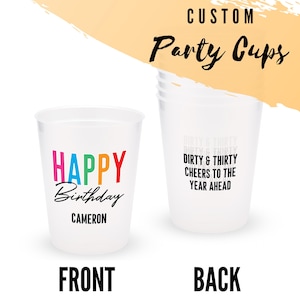 Personalized Birthday Plastic Party Cups - Custom Birthday 16oz. Party Cups - 50th Birthday - His Birthday Cups - Her Birthday - Party Décor