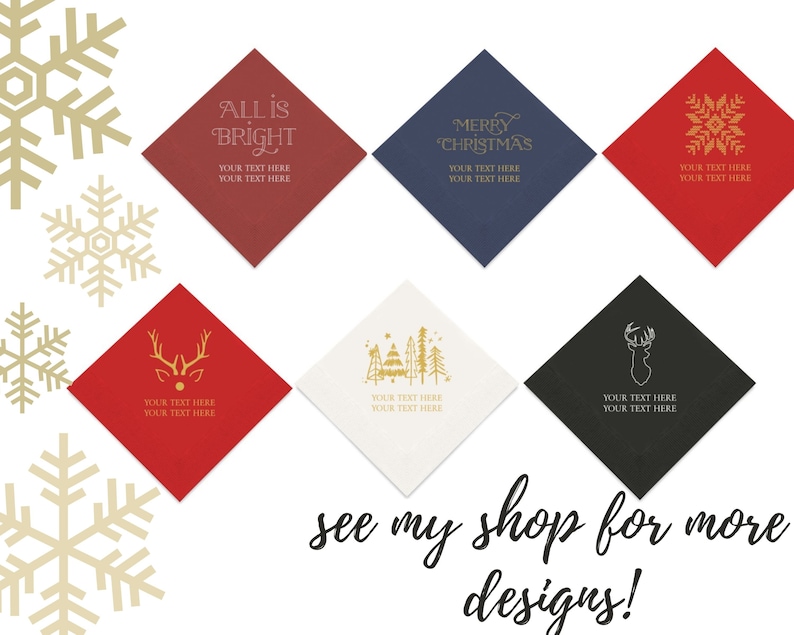 Christmas Napkins Holiday Party Napkins Christmas Party Decor Christmas