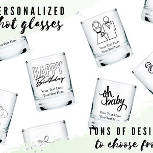 Personalized Shot Glasses - Custom Shot Glasses - Personalized Glassware - Wedding Shot Glass - Birthday Shot Glass - Bridal Shower Favor