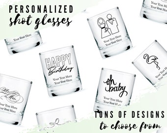 Personalized Shot Glasses - Custom Shot Glasses - Personalized Glassware - Wedding Shot Glass - Birthday Shot Glass - Bridal Shower Favor