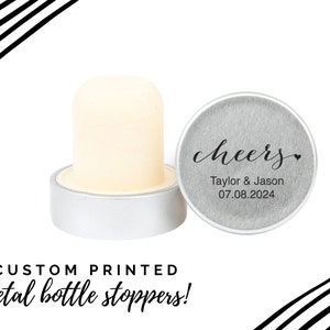 Personalized Metal Bottle Stopper - Fun Wedding Bottle Stopper - Personalized Wedding Favor - Engagement Party Favor - Custom Metal Stopper