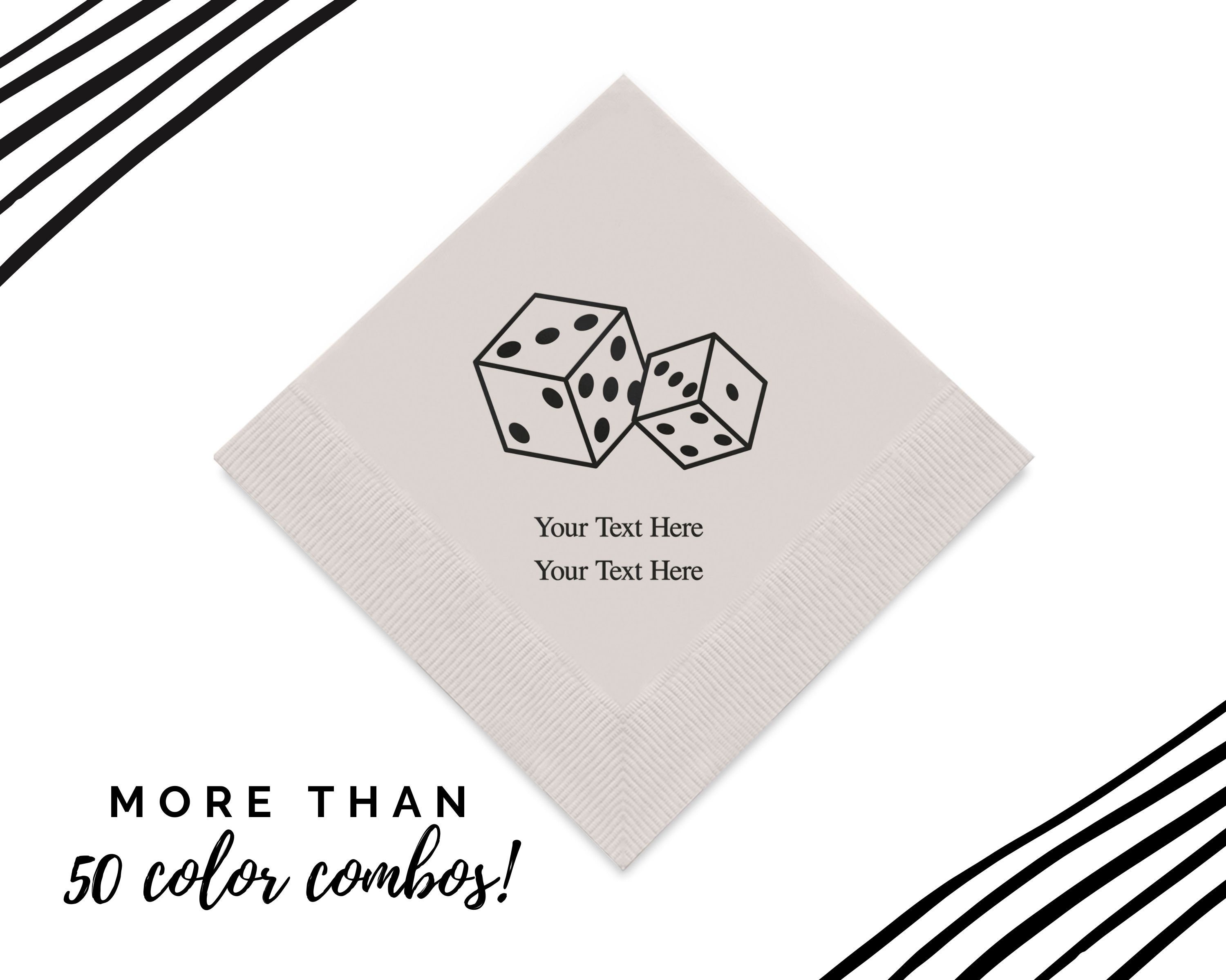 Custom Dice Print Napkins Personalized Napkins Party Etsy