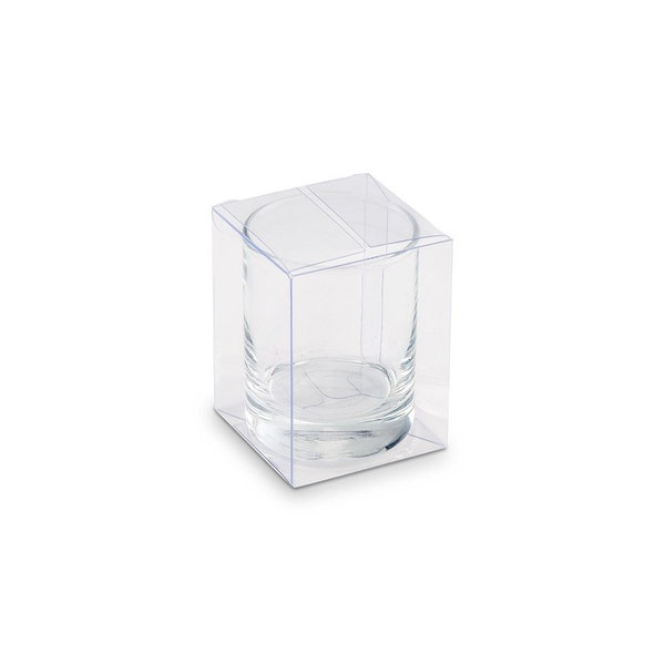 Shot Glass Gift Box - Clear Gift Box - Gift Box For Regular Shot Glasses - Shooter Glass Gift Box - Wedding Guest Gift - Wedding Favor Box