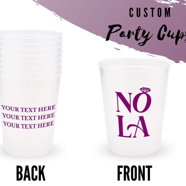 Personalized Party Cups - NOLA Bride/Bachelorette - Set of 8 Custom Party Glasses - Wedding Cups - Wedding Barware - Stadium Cups
