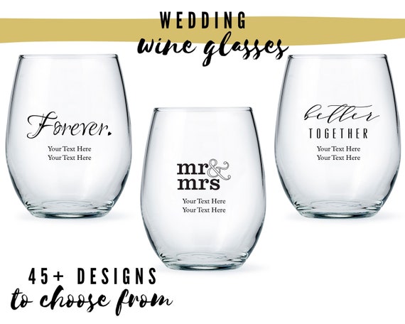 Custom Wedding Stemless Small Wine Glasses 49 Designs to Choose From Useful  Wedding Favor Guest Favor Wedding Bar Vineyard Wedding 