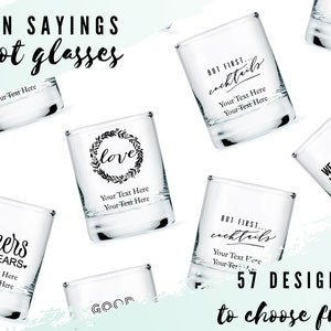 Custom Party Shot Glasses - 57 Designs to Choose From - Personalized Shot Glass - Bachelorette - Wedding - Birthday - Anniversary - Party