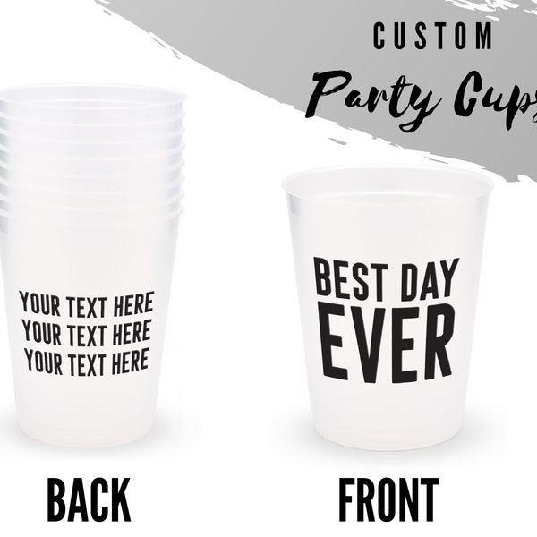 Tasses personnalisées - Verres de fête BEST DAY EVER - Tasses de mariage personnalisées - Tasses de mariage personnalisées - Accessoires de bar pour mariage - Tasses de bar de mariage