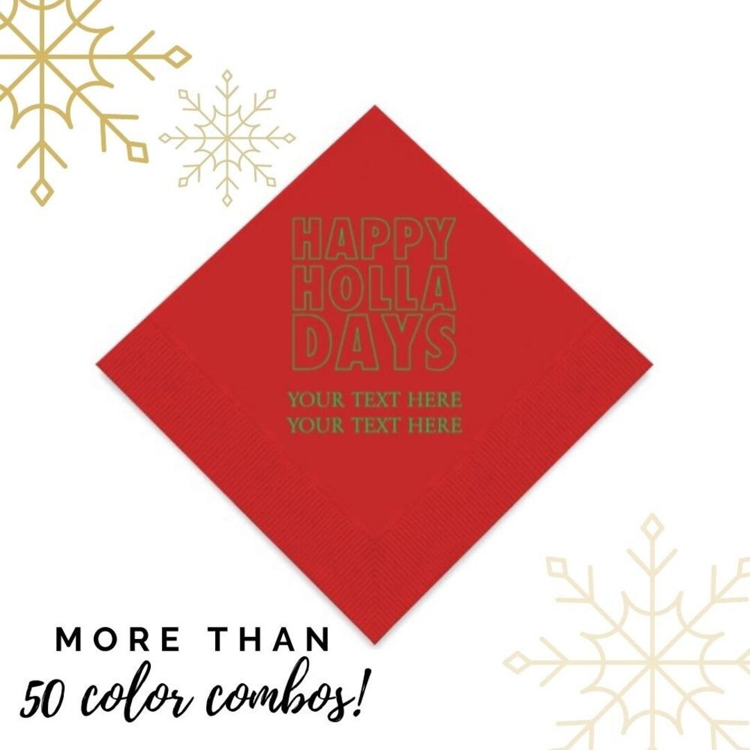Custom Christmas Napkins Personalized Holiday Napkins Etsy